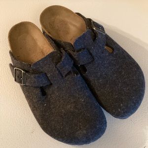 Birkenstock Boston Wool Felt Black/Gray Size 39 Women 8-8.5 Mens 6-6.5